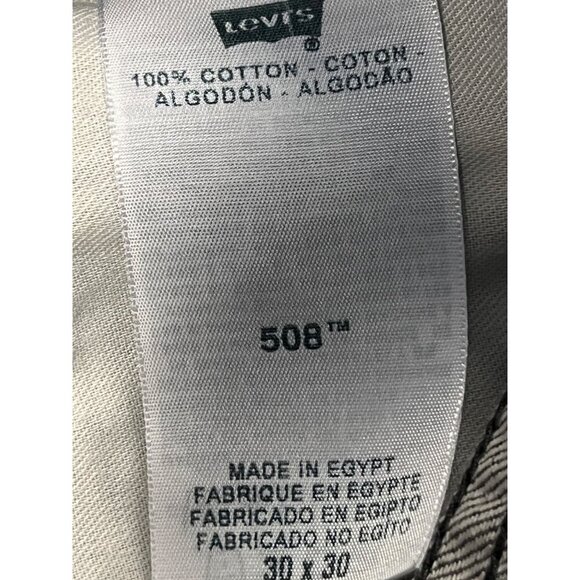 Levis Denim Jeans Size 30 X 30 Style 508 Taper Straight Black EUC - Picture 8 of 8
